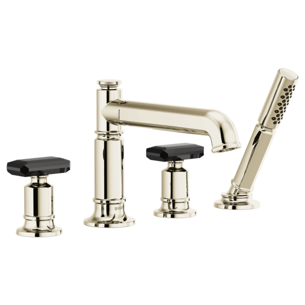 Brizo Invari HK676 Roman Tub Faucet Black Crystal Knob Handle Kit