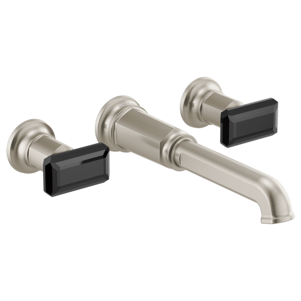 Brizo Invari HK70476 Two-Handle Wall Mount Tub Filler Black Crystal Knob Handle Kit