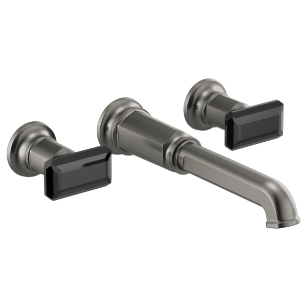 Brizo Invari HK70476 Two-Handle Wall Mount Tub Filler Black Crystal Knob Handle Kit