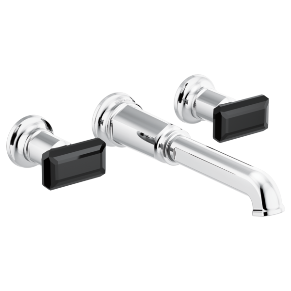 Brizo Invari HK70476 Two-Handle Wall Mount Tub Filler Black Crystal Knob Handle Kit