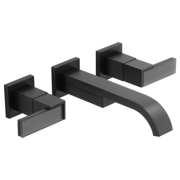 Brizo Siderna HL5882 Wall Mount Lavatory Solar Gray Glass Lever Handle Kit
