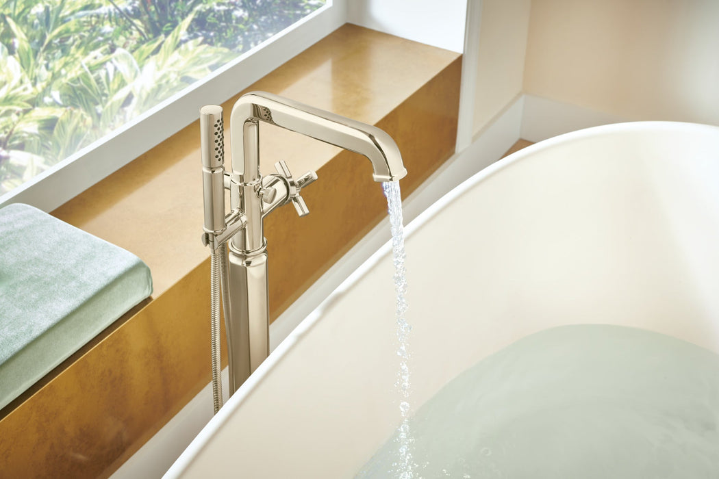 Brizo Invari HX7076 Single-Handle Floor Mount Tub Filler Cross Handle Kit