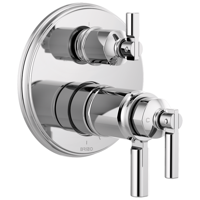 Brizo Invari T75576 Tempassure Thermostatic Valve With Integrated 3-Function Diverter Trim