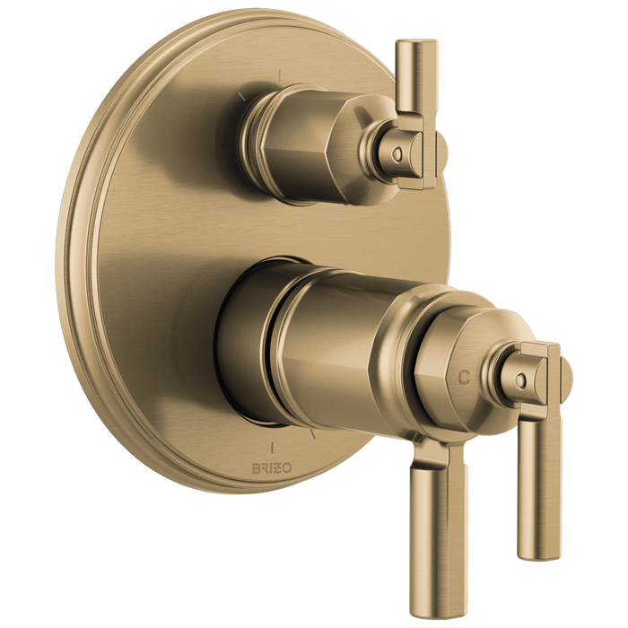 Brizo Invari T75576 Tempassure Thermostatic Valve With Integrated 3-Function Diverter Trim