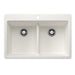BLANCO Liven SILGRANIT 33" 50/50 Double Bowl Dual Mount Kitchen Sink with Low Divide - White