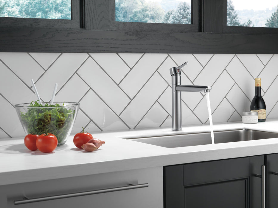 Delta Trinsic 1159LF Single Handle Kitchen Faucet, arctic stainless - view 2