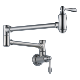 Delta 1177LF Traditional Wall Mount Pot Filler, arctic stainless - view 2