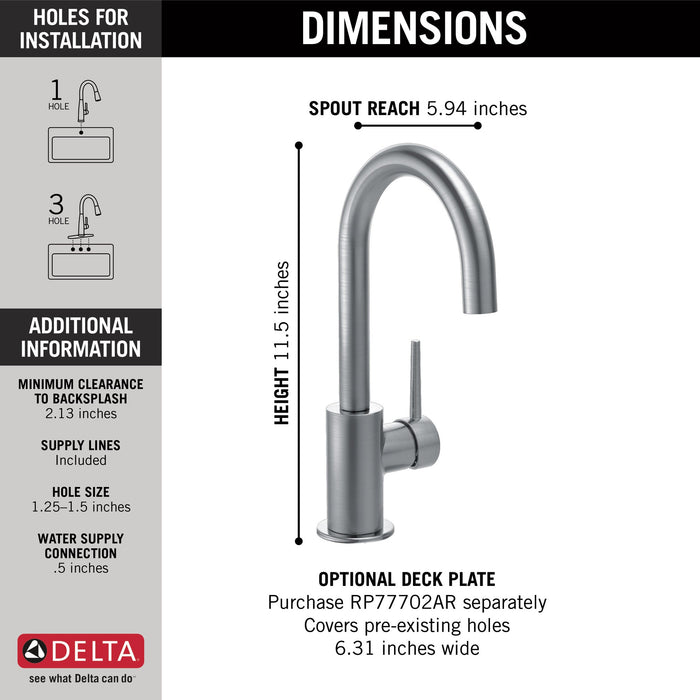 Delta Trinsic 1959LF True Bar Limited Swivel, arctic stainless - view 5