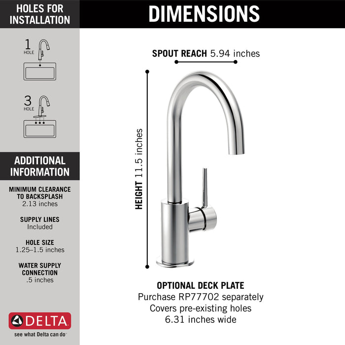 Delta Trinsic 1959LF True Bar Limited Swivel, chrome - view 5