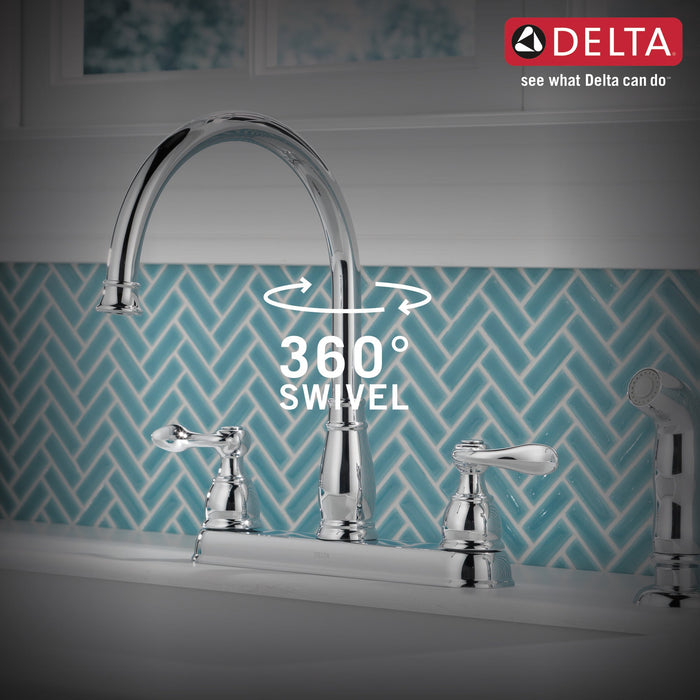 Delta Windemere 21996LF Two Handle Kitchen Faucet, chrome - view 5