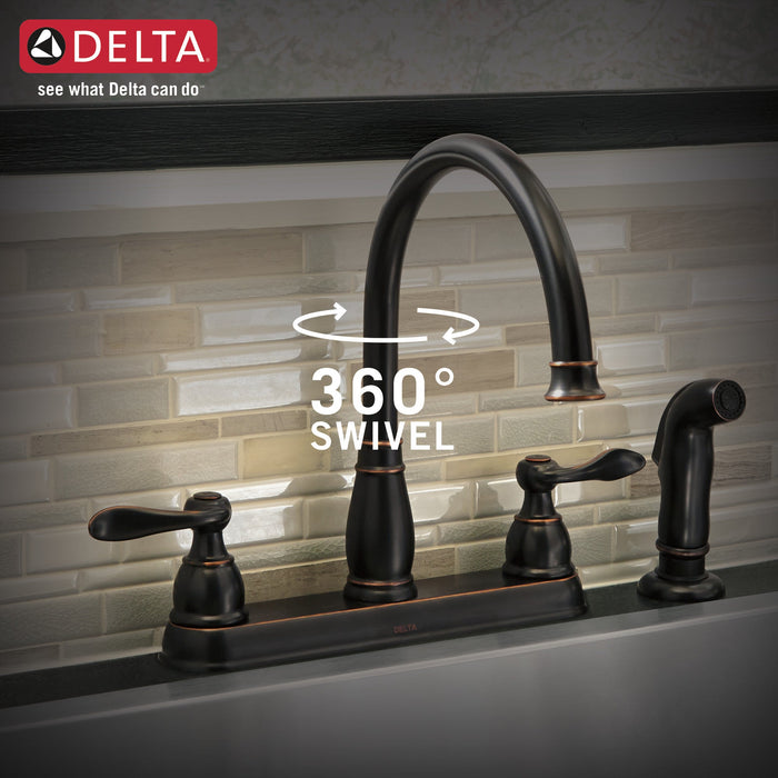 Delta Windemere 21996LF Two Handle Kitchen Faucet, oil bronze - view 5