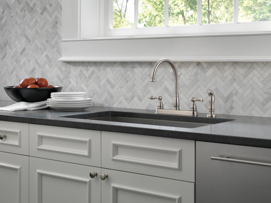 Delta Windemere 21996LF Two Handle Kitchen Faucet, stainless - view 2