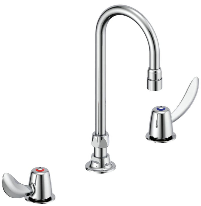 Commercial 23C6 23C652 Two Handle Widespread Bathroom Faucet with Gooseneck Spout - Less Pop-Up