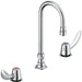 Commercial 23C6 23C652 Two Handle Widespread Bathroom Faucet with Gooseneck Spout - Less Pop-Up