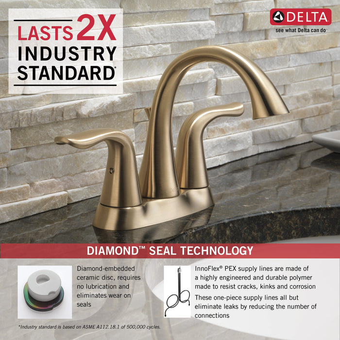 Delta Lahara 2538 Two Handle Centerset Bathroom Faucet