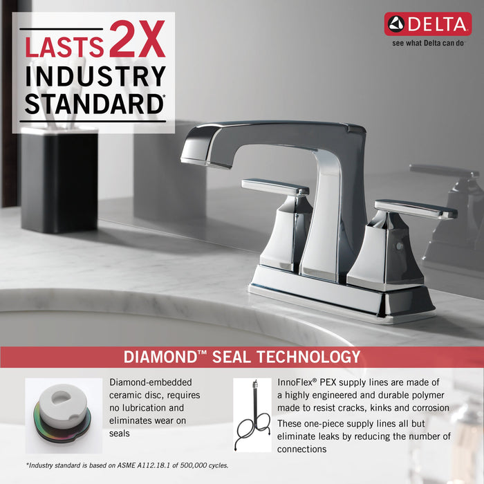 Delta Ashlyn 2564 Two Handle Centerset Bathroom Faucet, chrome - view 4
