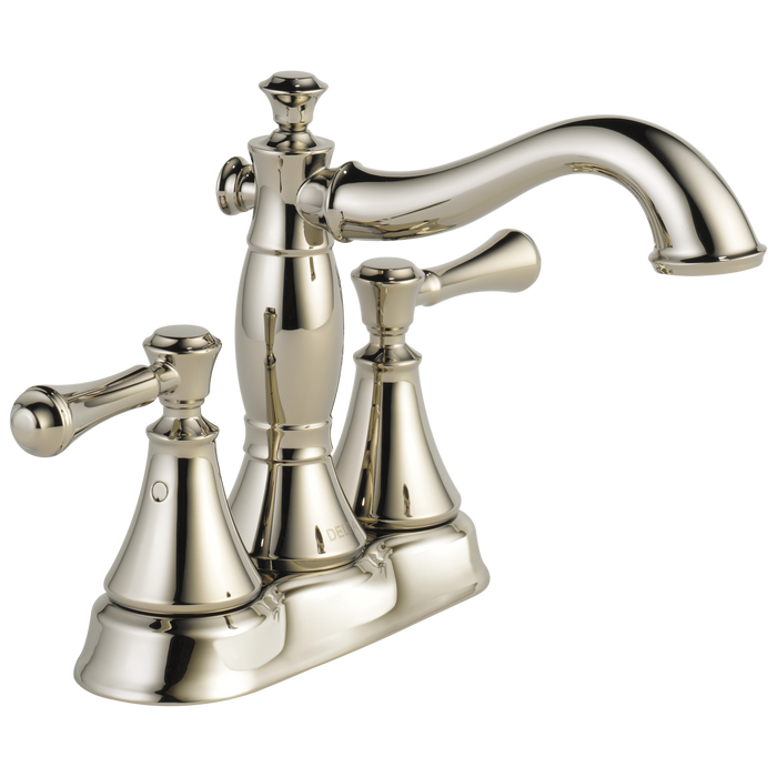 Delta Cassidy 2597LF Two Handle Centerset Bathroom Faucet - Metal Pop-Up, polished nickel