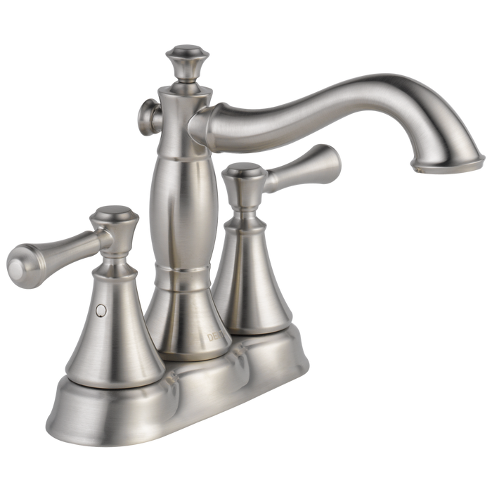 Delta Cassidy 2597LF Two Handle Centerset Bathroom Faucet - Metal Pop-Up, stainless