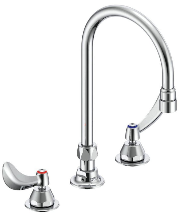Commercial 27T2 27T2934 Two Handle 8 In Below Deck-Mount Faucet and Gooseneck Spout