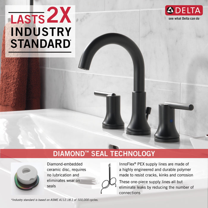 Delta Trinsic:3559 Two Handle Widespread Bathroom Faucet