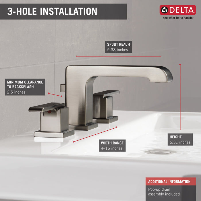 Delta Ara 3567 Two Handle Widespread Bathroom Faucet, stainless - view 3