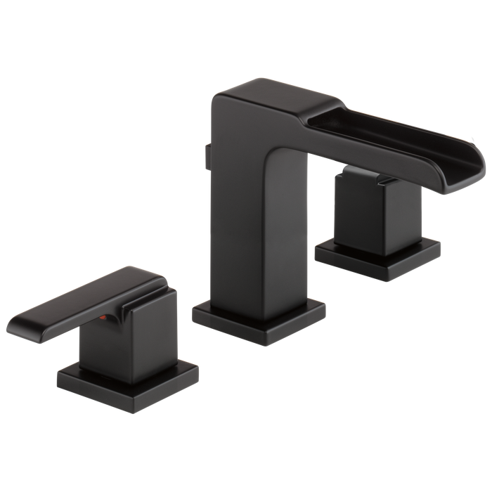 Delta Ara 3568LF Two Handle Widespread Channel Bathroom Faucet, matte black