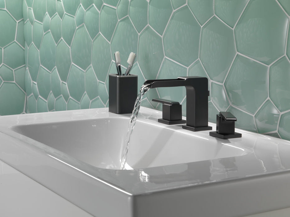 Delta Ara 3568LF Two Handle Widespread Channel Bathroom Faucet, matte black - view 2