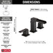 Delta Ara 3568LF Two Handle Widespread Channel Bathroom Faucet, matte black - view 4