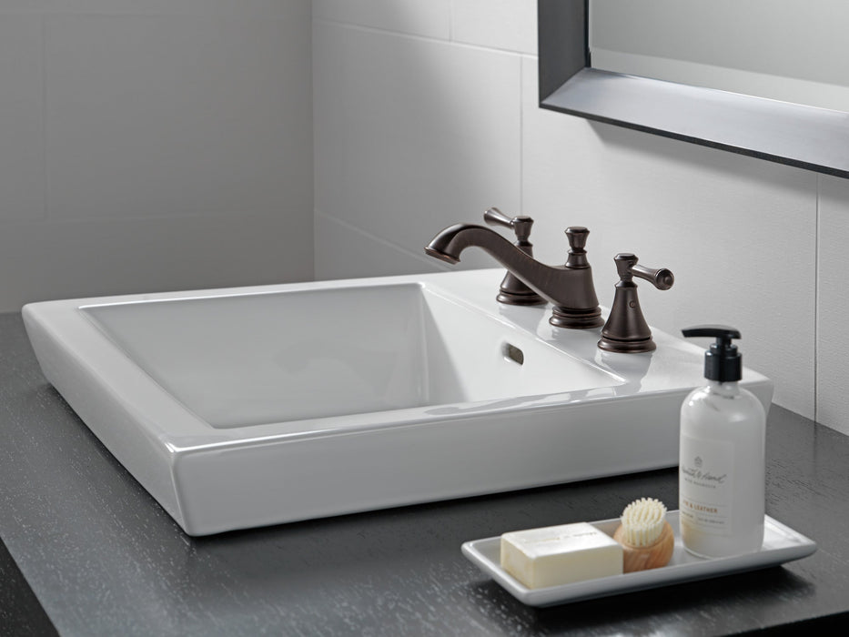 Delta Cassidy 3595LF Two Handle Widespread Bathroom Faucet - Low Arc Spout - Less Handles