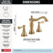 Delta Cassidy 3597LF Two Handle Widespread Bathroom Faucet, champagne bronze - view 4