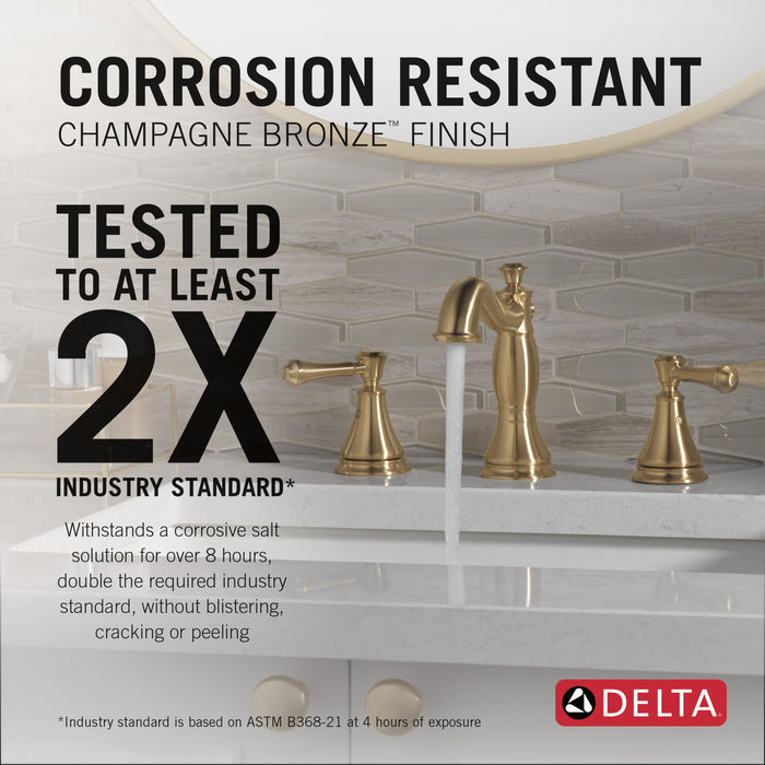 Delta Cassidy 3597LF Two Handle Widespread Bathroom Faucet, champagne bronze - view 5