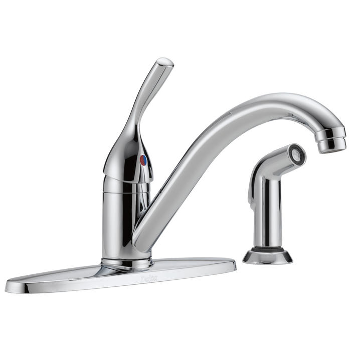Delta 134 / 100 / 300 / 400 Series 400 Single Handle Kitchen Faucet with Spray