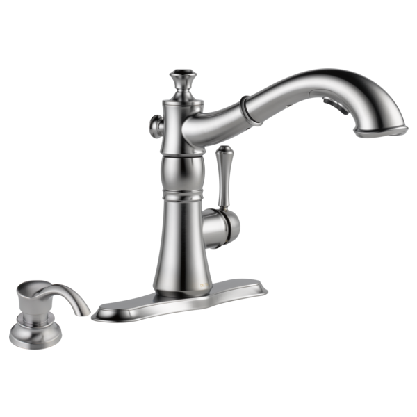 Delta Cassidy 4197 Single Handle Pull-Out Kitchen Faucet, arctic stainless - view 4