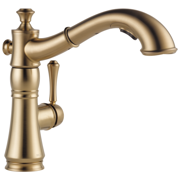 Delta Cassidy 4197 Single Handle Pull-Out Kitchen Faucet, champagne bronze