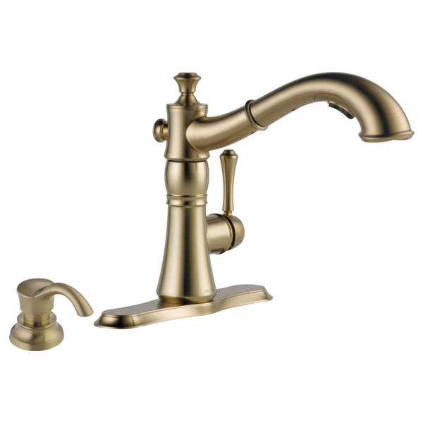 Delta Cassidy 4197 Single Handle Pull-Out Kitchen Faucet, champagne bronze - view 5