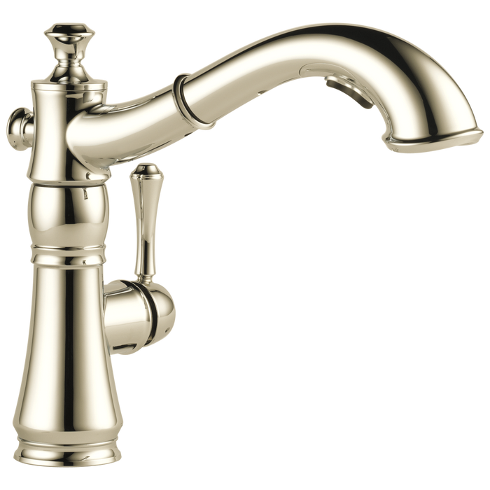 Delta Cassidy 4197 Single Handle Pull-Out Kitchen Faucet, polished nickel