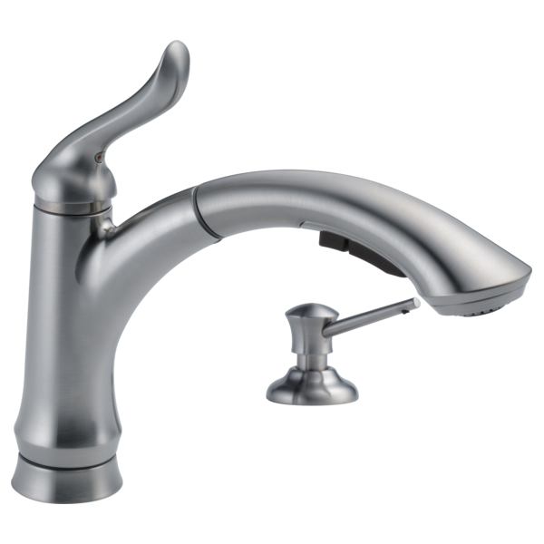 Delta Linden 4353 Single Handle Pull-Out Kitchen Faucet, arctic stainless - view 3