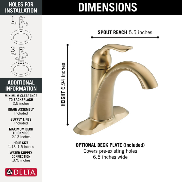 Delta Lahara 538 Single Handle Bathroom Faucet
