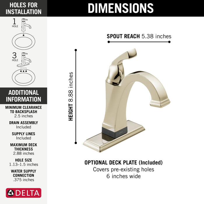 Delta Dryden 551T Touch2O Bathroom Faucet with Touchless Technology