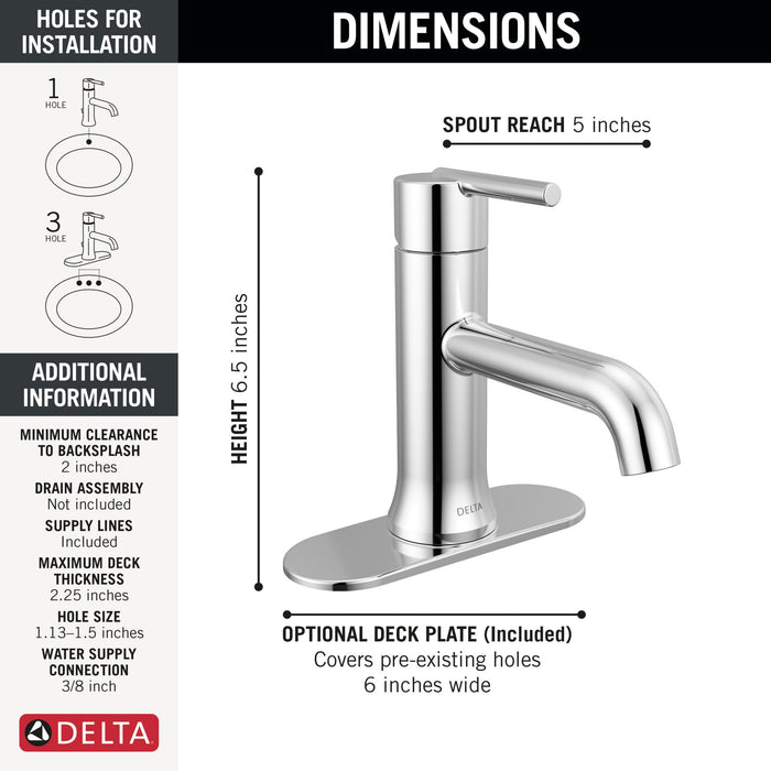 Delta Trinsic 559LF Single Handle Bathroom Faucet, chrome - view 2