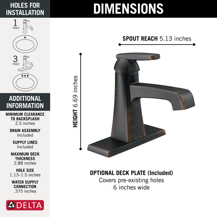 Delta Ashlyn 564 Single Handle Bathroom Faucet, venetian bronze - view 5