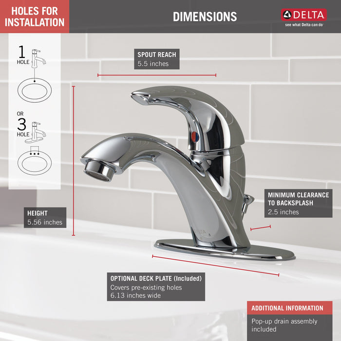 Delta Classic 583LF Single Handle Bathroom Faucet, chrome - view 5