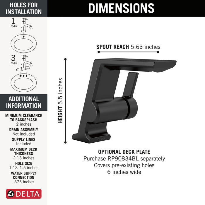 Delta 599-LPU-DST Pivotal Single Handle Lavatory Faucet, matte black - view 3
