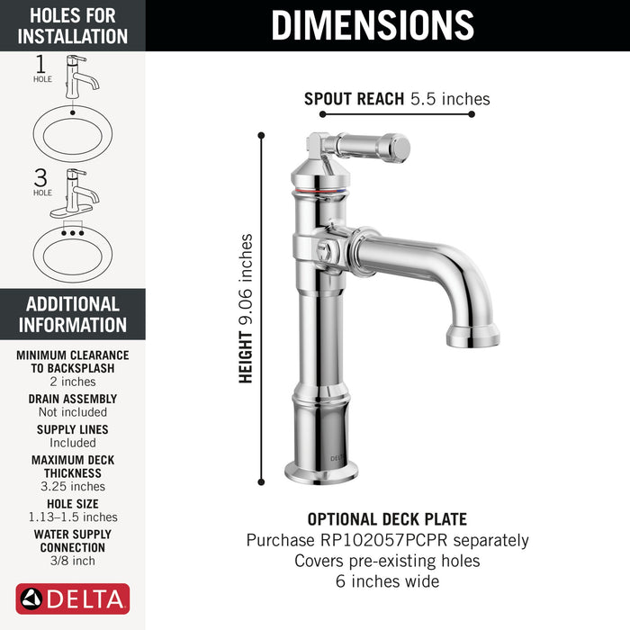 Delta Broderick 684 Single Handle Bathroom Faucet