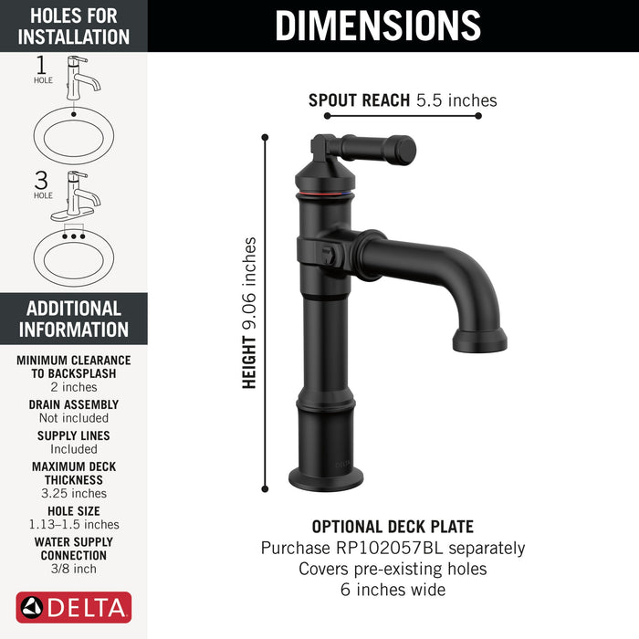 Delta Broderick 684 Single Handle Bathroom Faucet