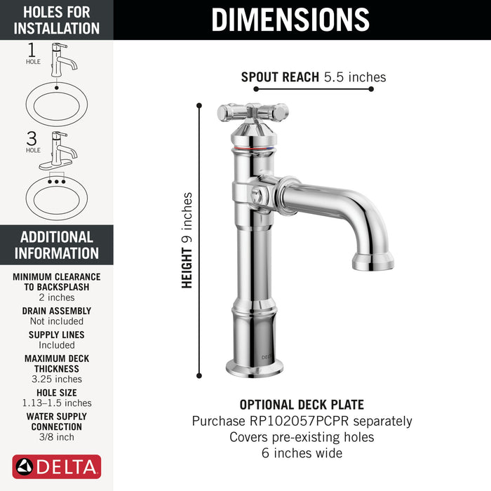 Delta Broderick 687 Single Handle Bathroom Faucet