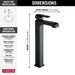 Delta Ara 767LF Single Handle Vessel Bathroom Faucet, matte black - view 4
