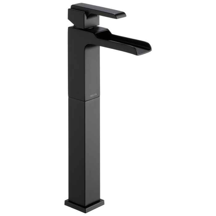 Delta Ara 768LF Single Handle Vessel Channel Bathroom Faucet, matte black