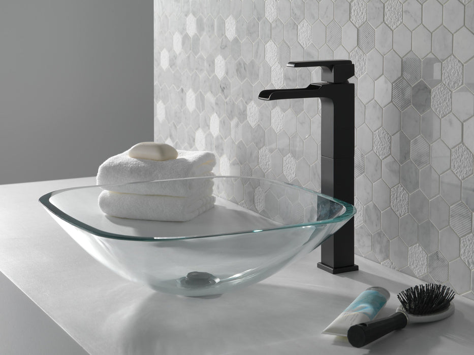 Delta Ara 768LF Single Handle Vessel Channel Bathroom Faucet, matte black - view 3