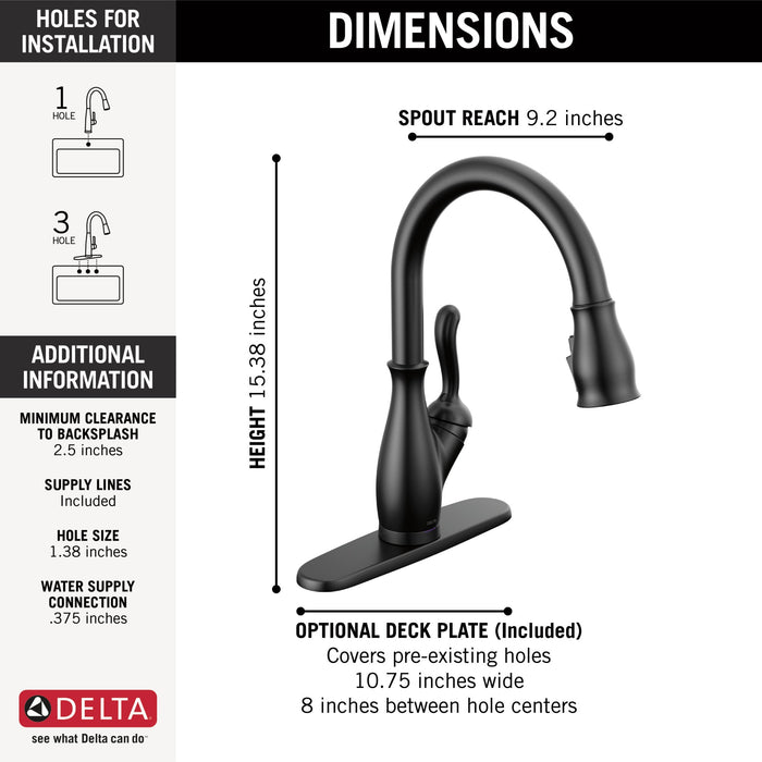 Delta Leland 9178TL TouchTouch 2O Technology Kitchen Faucet with Touchless Technology